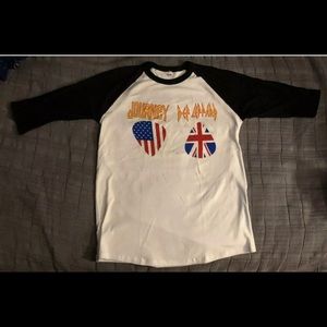 Def Leppard + Journey 2018 Tour Tshirt Mens sz S Baseball-style 3/4 Sleeves NEW